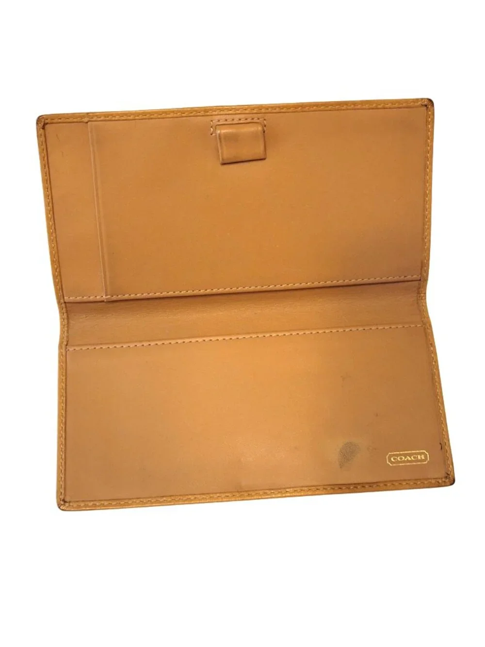 COACH Vintage Signature Stripe Leather Trifold Wallet